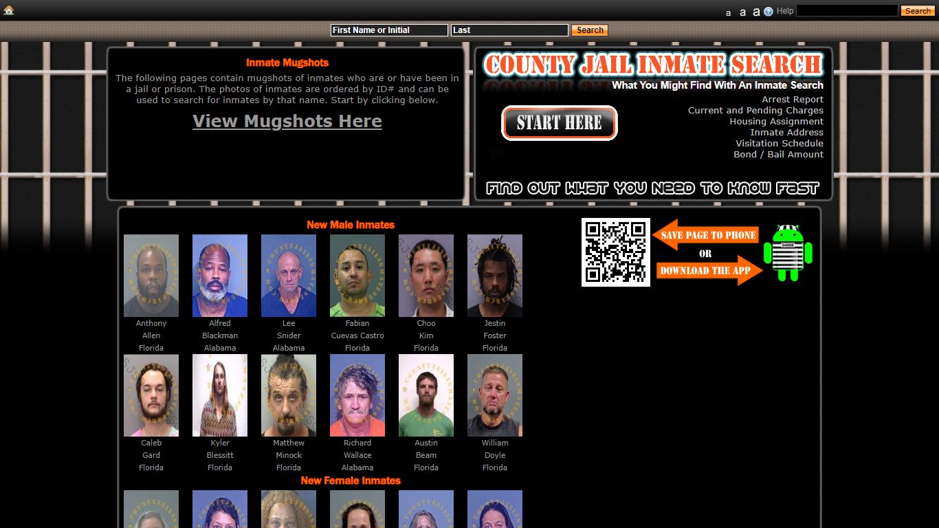 Recent Arrest Mugshots And Inmate Search - County Jail Inmate Search